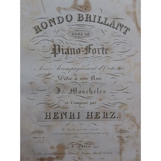 HERZ Henri Rondo Brillant op 11 Piano ca1820