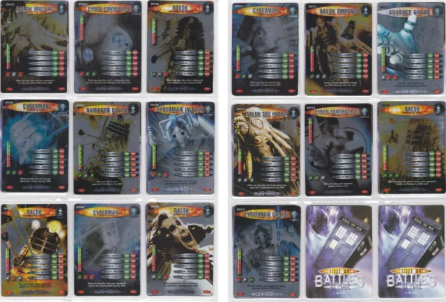 Dr Doctor Who Battles in Time DALEKS VS CYBERMEN 16 DVC Foil Cards Full Set