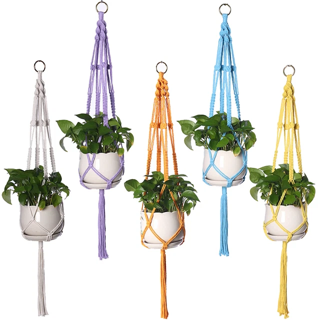 1 Juego de Colgador de Maceta Ornamental Fácil Instalación Decorativa Estilo Boho Planta