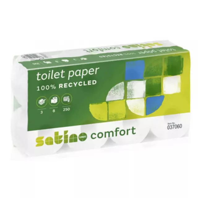 Toilettenpapier Comfort, 2-lagig, hochweiß satino by wepa 060740 (4000735089109)