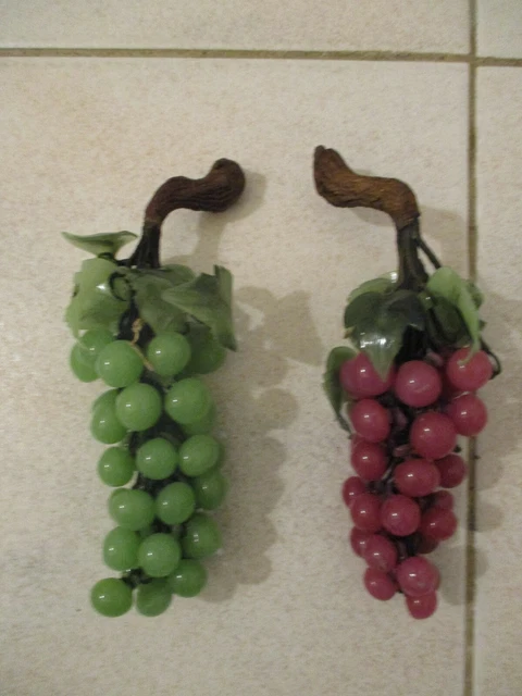 ANCIENNE GRAPPE DE Raisin Pierre Naturelle Quartz Rouge Et Laiton