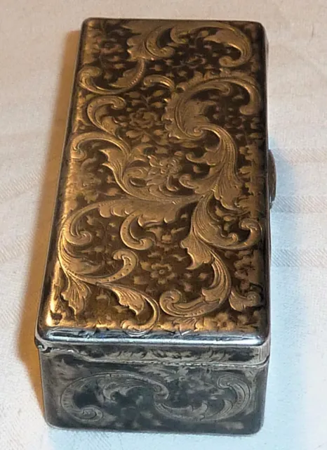 Antike, russische Tabakdose, Moskau 1851, Niello/ Tula Silber 875 (84 Zolotniki)