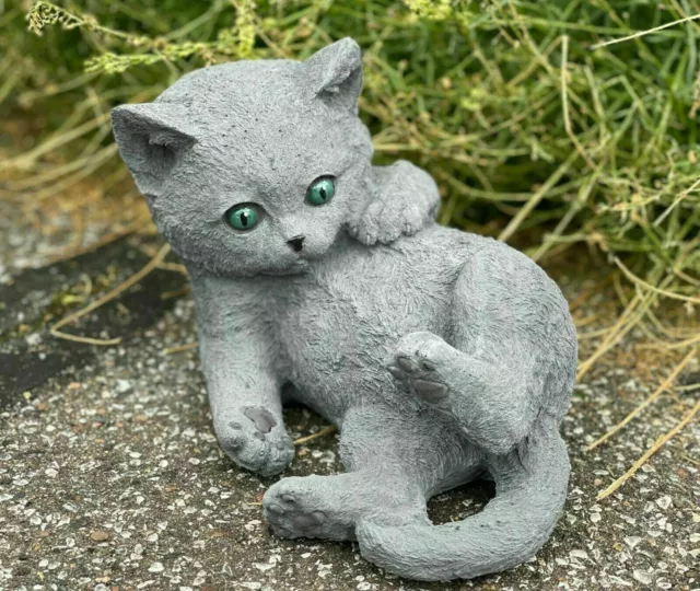 Figuras Piedra Gato Ruso Azul Resistente Heladas Jardín Decoración Hormigón de