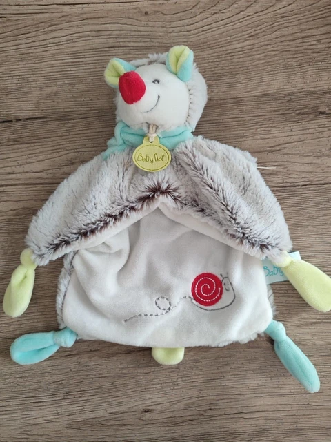 DOUDOU Babynat Baby nat' HERISSON GASTON PLAT MARRON CHINE BLEU ESCARGOT