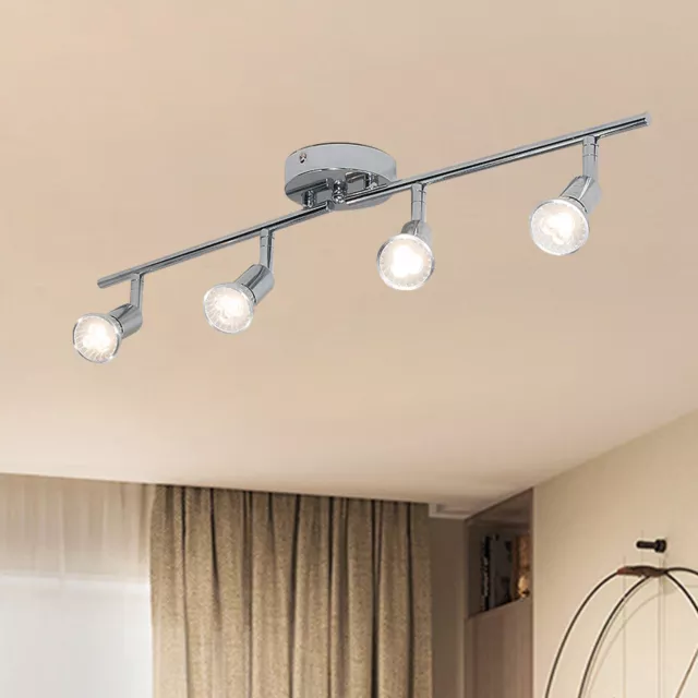 Modern 4-Lights Track Lighting Kit Flush Mount Wall/Ceiling Spot Light Fixture