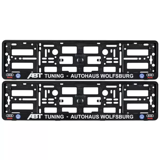 2 x Audi VW ABT TUNING  Number Plate Holder Surround Frame Trim Car Van