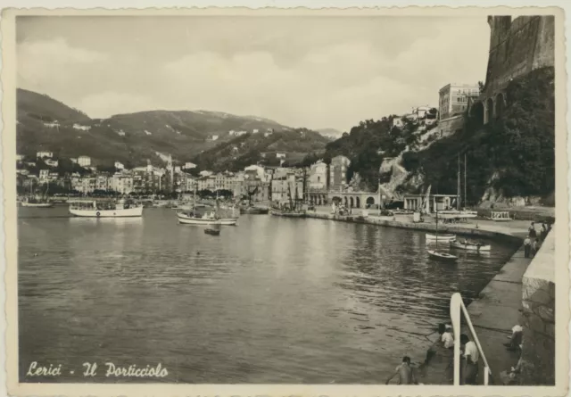 Lerici -La Spezia -Il Porticciolo Animata 1955 Cartolina D'epoca