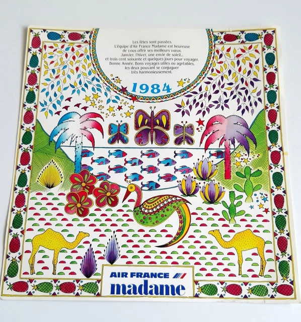AIR FRANCE - carte de voeux - 1984- la belle époque insolite & nostalgique