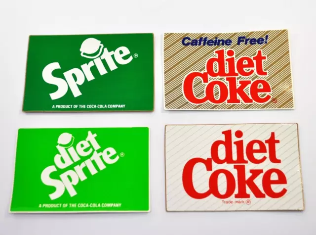 Jeu Avec 4 Coca Cola Régime Coke Sprite Autocollant USA Autocollants Decals 1990