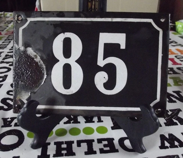 Grande Old Black French House Number 85 Door Gate da Parete Piatto D Metallo IN
