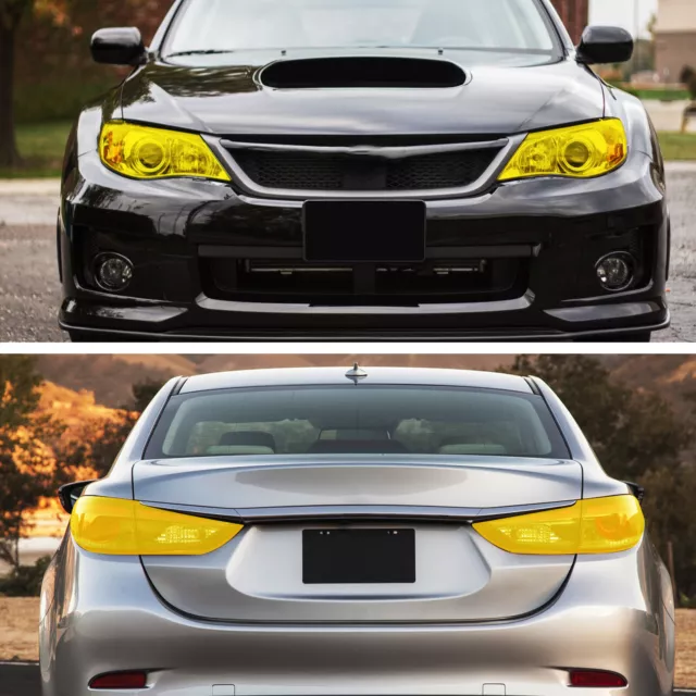 12"x72" Gloss Golden Yellow Smoke Headlight Taillight Fog Light Tint Film Vinyl 3