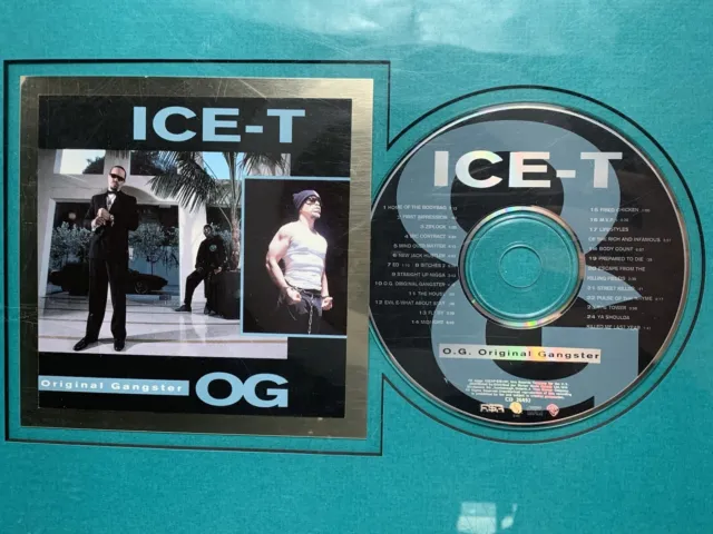 DJ Alladin Rapper Ice-T Original Gangster 50K Gold Record Award Plaque Hip-Hop 2