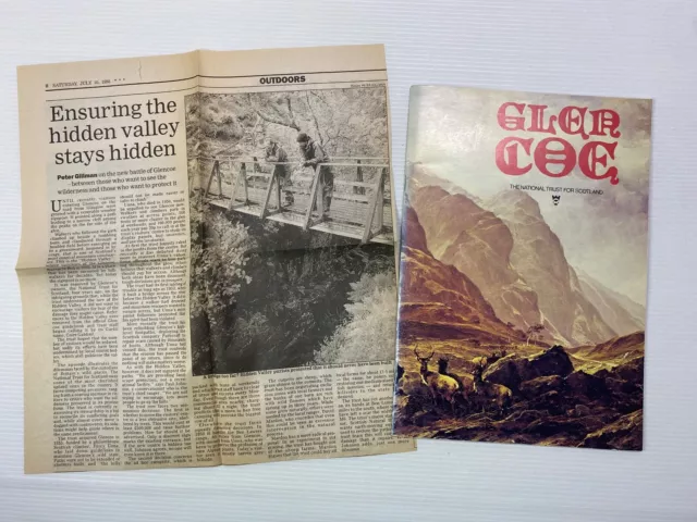 Glen Coe, Vintage National Trust Broschüre & Zeitungsausschnitte / Ephemera