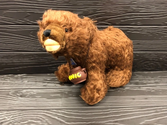 Peluche Ours Louise Mansen 80 Cm – Fourrure Miel, Pantalon Et Chemise, Comme Neuf