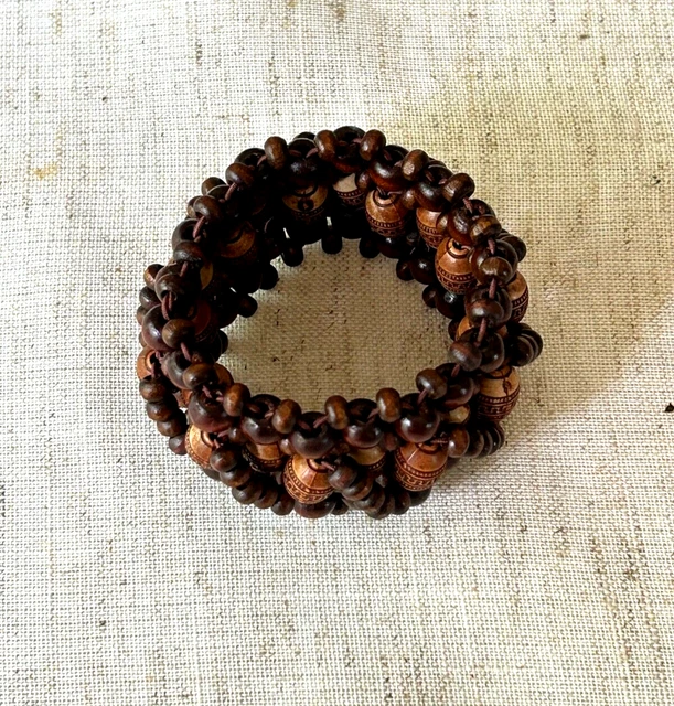 Hawaiian Jewelry Brown Color Wood Coconut Bead Bracelet