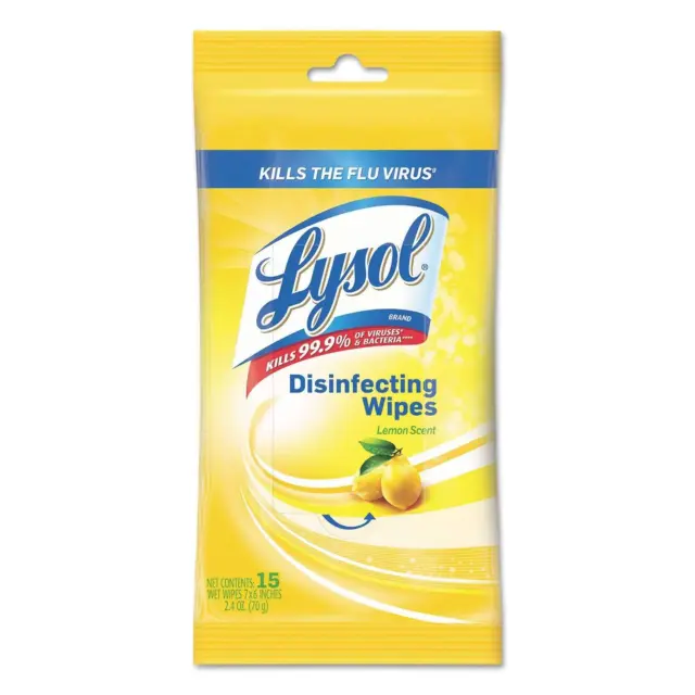 Lysol Disinfecting Wipes To-Go Flatpack Lemon & Lime Blossom - 15ct
