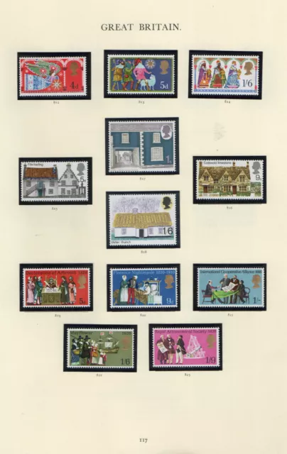 1969 Christmas 1970 British Rural Architecture+Anniversaries SG 812-23 MNH