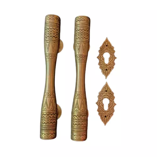 Vintage EGYPT Door Handle with Decorative Keyhole 1 Pair Drawer Pull Knob 2