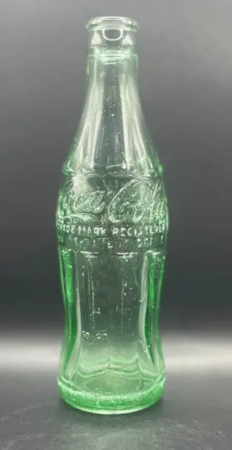 Vintage 1960's Coca Cola 6 1/2 oz. Soda Bottle Hobble Skirt Green Glass 60-63