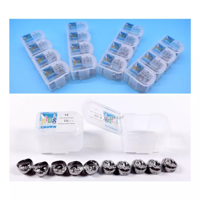 5/Lot Dental Kids Primary Molar Crown Stainless Steel Pediatric 48SizesCrowns