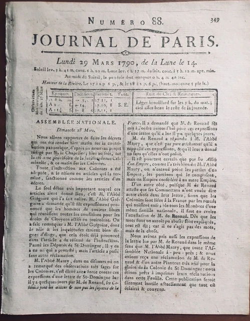 Emanzipation Der Schauer- Kolonie 1790 Insel Bourbon Antillen Cayenne Marseille