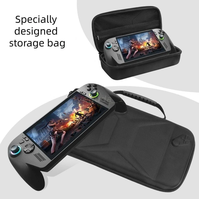 Baomaeyea Étui Rigide pour Console ASUS ROG Ally/ROG Ally X Game - Matériau EVA et dragonne Confortable - Sac de Transport pour Console Rog Ally Game et Accessoires avec Support intégré Gris