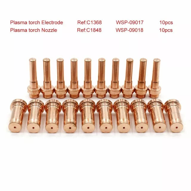 Kit 1 torcia al plasma 20 pz/set 50-70A C1368 WSP-09017 elettrodo resistente