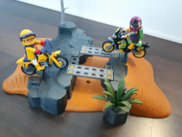 FIGURINE PLAYMOBIL ANCIEN Pilote Motocross Ref 3143 Motos Dakar Moto
