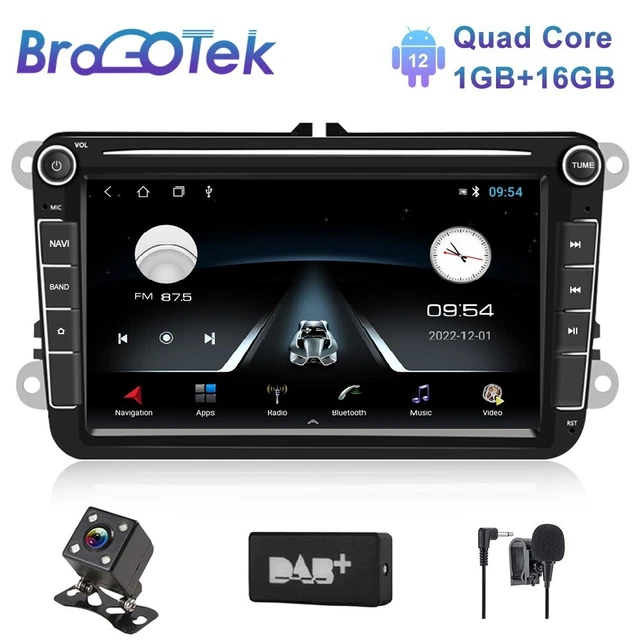 Android 12.0 auto stereo satellitare nav DAB + per VW GOLF 5 POSTI SKODA CARPLAY WIFI CAME