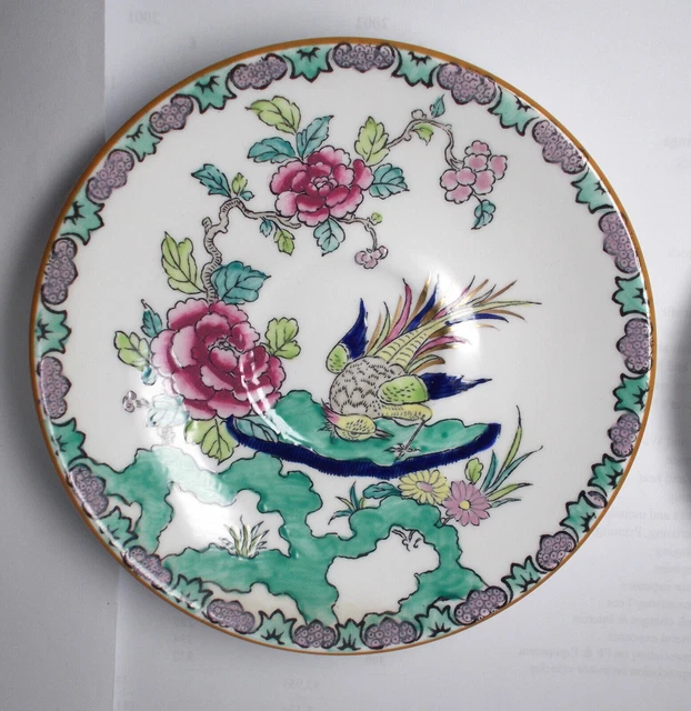 3x Rock Bird Untertasse feines Knochenchina von CROWN STRAFFORDSHIRE Vintage 1970er