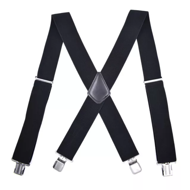 Adjustable General Pants Cross X Shape Suspender Strap Leather Crosspatch