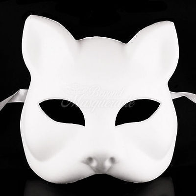 Blank Gatto Cat Venetian Cosplay ANBU Costume Party DIY Mask W7340 [White]