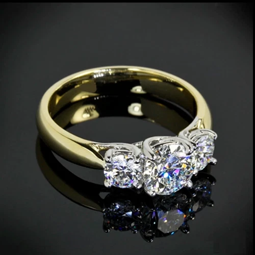 4Ct Round Cut Lab Created Diamond Women's Wedding Ring 14K Two Tone Gold Plated