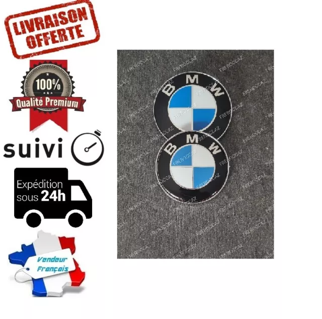 2x BMW Insigne logo Capot Coffre 82mm 74mm emblème E36 E39 E46 E90 berline coupé