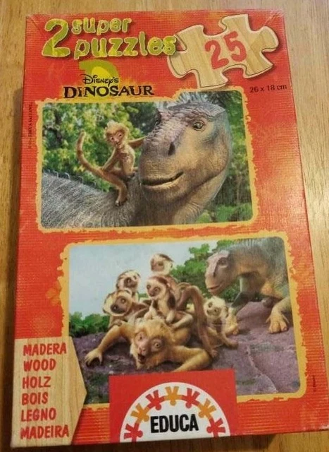 DISNEY'S WOODEN 2 x 25 Piece Jigsaw Puzzles Dinosaurs Educa £4.95 ...