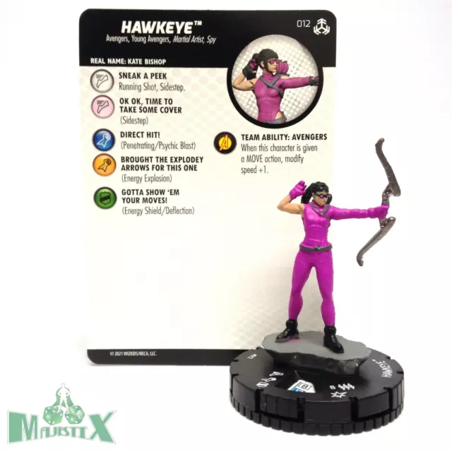 Heroclix Avengers War of the Realms set Hawkeye (Kate) #012 Common figure w/card