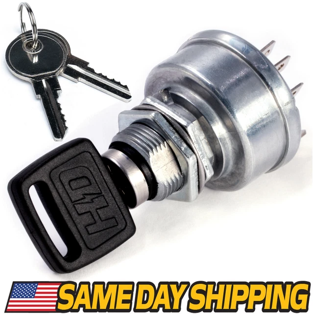 Ignition Switch With Key For John Deere - Replaces AM103286, Fits 110, 112, 140, Etc.