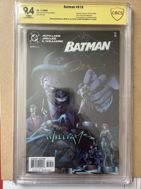 Batman #619 CBCS S.S. 9.4 Jim Lee/Scott Williams SIGNED 1st App Hush In Costume