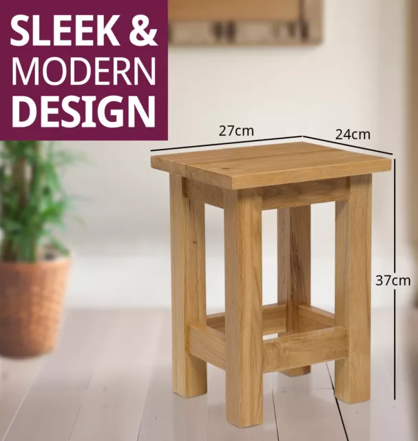 Small Oak Side Table | Solid Wood Slim Occasional/Coffee/Lamp/End/Console Stand 3