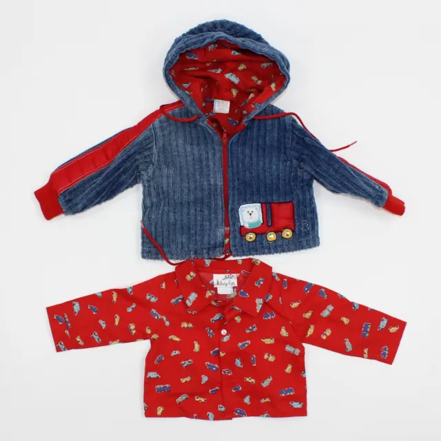 Vintage Baby Jogs Togs Corduroy Zip Up Jacket Sz 6-9 M + Shirt.
