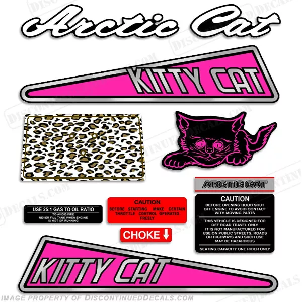 Fits Arctic Cat "Kitty Cat" Decals 1972 - 1975