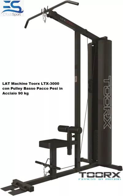 LAT Machine  Toorx LTX-3000 con Pulley Basso Pacco Pesi in Acciaio 90 kg