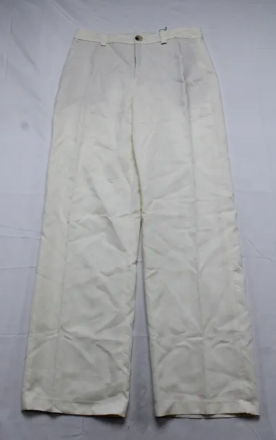 ZARA LINEN BLEND Straight Pants Oyster White Size XS $59.90 - PicClick