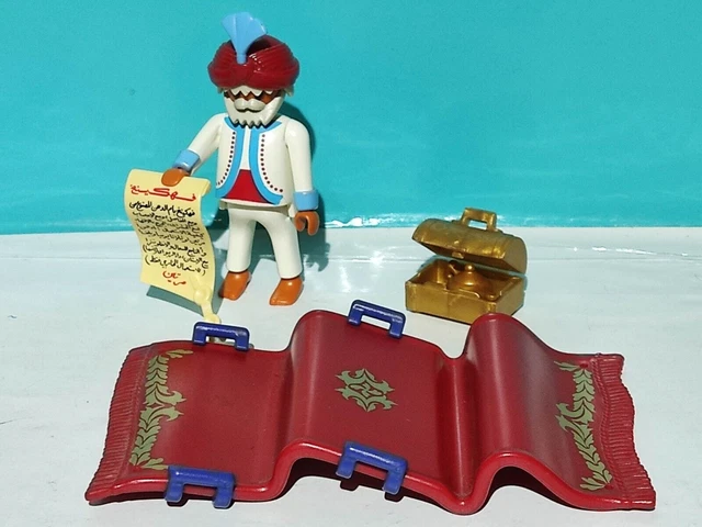Set PLAYMOBIL Vintage Cirque 3834 - Fakir, Sultan, Génie, Tapis Volant, Roulotte - 1995 - Occasion Bon état