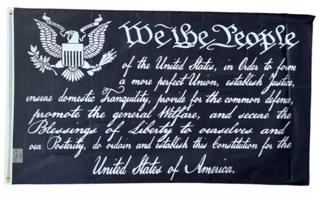 3x5FT Flag We the People Preamble Constitution Patriot American Liberty US Decor