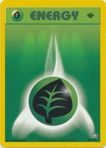 Pokemon Card - Neo Genesis 108/111 - GRASS ENERGY (common) **1st Edition** - NM