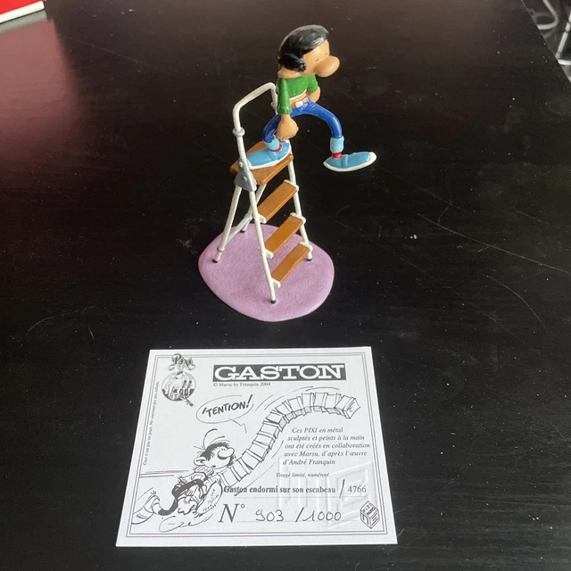 Figurine Gaston Lagaffe Par Pixi - Scène Du Cirage - édition Limitée 1996, Boîte Et Certificat