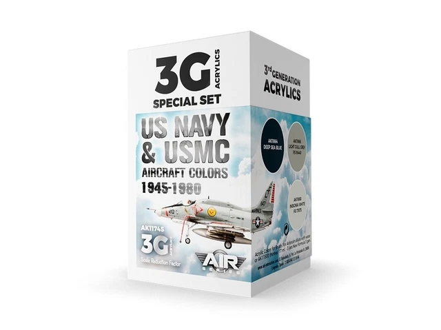 AK Interactive - 3rd generation - Akrüül värvikomplekt WWII US Navy & USMC Aircraft Colors