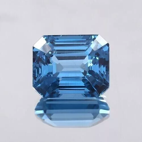 14 Ct Certified Natural Santa Maria Blue Aquamarine Emerald Cut Loose Gemstone 3