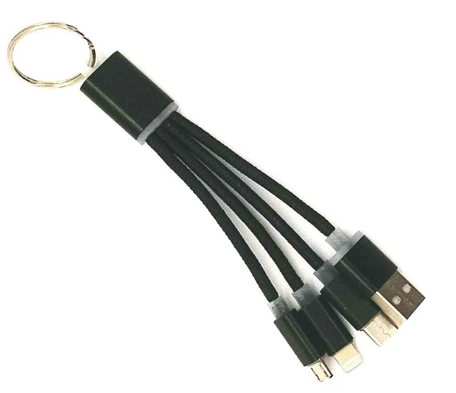 3 In 1 Usb Charging Cable For iPhone Android All-In-One Phones Keychain